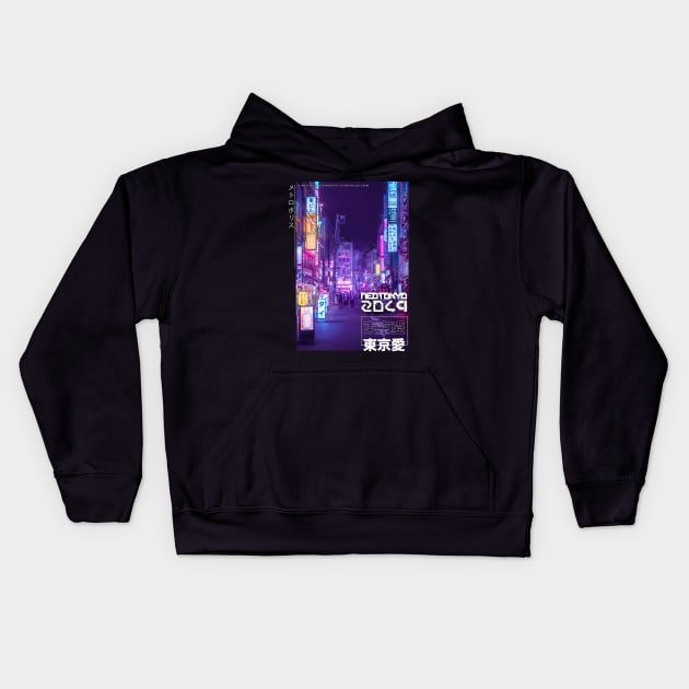 Tokyo Neon Garden Kids Hoodie by TKL